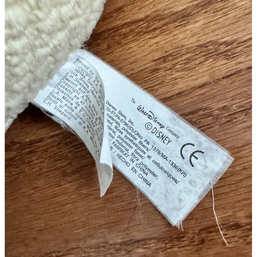 Vintage Disney Store Winnie The Pooh Bear Plush Chenille Waffle Texture Nursery